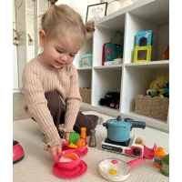 WOOPIE Zestaw Kuchenny Pomocnik Kucharza Kuchnia Gazowa Garnek Patelnia Czajnik Akcesoria - zdjęcie 2