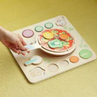 CLASSIC WORLD Drewniana Pizza do Krojenia Układanka Warzywa 22 el. - zdjęcie 3