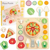 CLASSIC WORLD Drewniana Pizza do Krojenia Układanka Warzywa 22 el. - zdjęcie 1