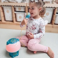 WOOPIE Multifunkcyjna Lampka RGB Głośnik Bluetooth Karaoke Modulator Głosu Karta SD AUX Turkusowa - zdjęcie 2