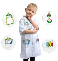 WOOPIE Strój Fartuch Lekarza Doktora Ubranko dla Dzieci do ok. 120 cm - zdjęcie 1