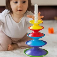 WOOPIE BABY Kolorowa Wieża Układanka Piramidka Edukacyjna 18m+ - zdjęcie 2