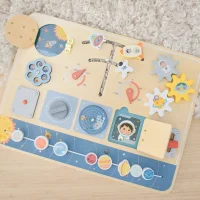 TOOKY TOY Drewniana Tablica Edukacyjna Montessori Astronauta Statek Kosmiczny - zdjęcie 3