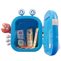 WOOPIE Elektroniczna Skarbonka Sejf Bankomat na Pin Kod Dostępu Krab Plecak Niebieski - zdjęcie 2