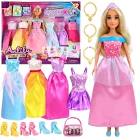 WOOPIE ROYAL Zestaw 5 Sukienek Balowych z Akcesoriami i Lalką - zdjęcie 1