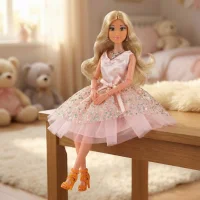 WOOPIE ROYAL Lalka Lily 30 cm Długie Blond Włosy Różowa Suknia Biżuteria - zdjęcie 2