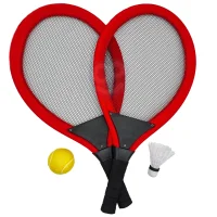 WOOPIE Duże Rakietki do Tenisa Badminton dla Dzieci Zestaw + Piłka Lotka - zdjęcie 2