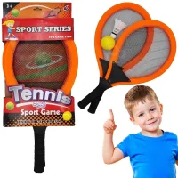 WOOPIE Duże Rakietki do Tenisa Badminton dla Dzieci Zestaw + Piłka Lotka - zdjęcie 1