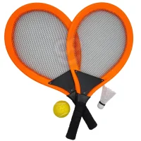 WOOPIE Duże Rakietki do Tenisa Badminton dla Dzieci Zestaw + Piłka Lotka - zdjęcie 2
