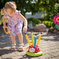 WOOPIE Gra Zręcznościowa 3w1 Wyrzutnia Rakiet Skakanka Rzut do Celu Biedronka - zdjęcie 2