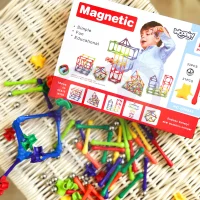 WOOPIE Klocki Magnetyczne Konstrukcyjne Układanka Kreatywna 110 el. - zdjęcie 3
