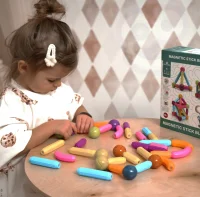 WOOPIE Magnetyczne Klocki Konstrukcyjne Edukacyjne Duże Grube 38 el. - zdjęcie 2