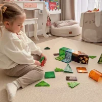 WOOPIE Klocki Magnetyczne Konstrukcyjne 3D Zestaw Edukacyjny Zwierzęta Dżungli 45el. - zdjęcie 3