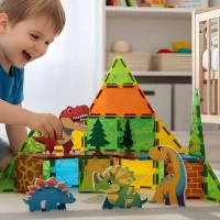 WOOPIE Magnetyczne Klocki Konstrukcyjne 7,5 cm Dino 30 el. - zdjęcie 2
