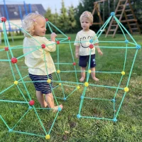 WOOPIE Duże Klocki Konstrukcyjny Namiot Zestaw Słomki Rurki 128 el. - zdjęcie 4