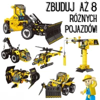 WOOPIE Klocki Konstrukcyjne Zbuduj Pojazdy Budowlane 8 Modeli STEAM - zdjęcie 3
