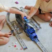 WOOPIE Ciężarówka Policyjna 2w1Transporter Tor Samochodowy - zdjęcie 2