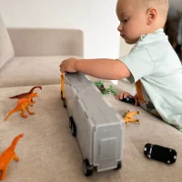 WOOPIE Ciężarówka Transporter 2w1 Zestaw Dinozaurów + Makieta - zdjęcie 3