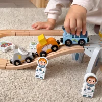 TOOKY TOY Drewniana Kolejka Kosmiczna Zestaw Tory - zdjęcie 3