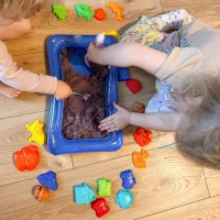 WOOPIE Piasek Kinetyczny 0,8 kg Zestaw w Koszyku z Foremkami +  / - zdjęcie 4