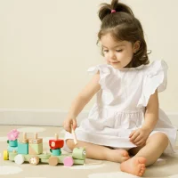 CLASSIC WORLD Montessori Kolejka Gąsienica Drewniana Układanka - zdjęcie 2
