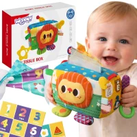 WOOPIE BABY Zabawka Edukacyjna Sensoryczna Pani Metka Pudełeczko Chusteczek - zdjęcie 1