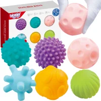 WOOPIE BABY Klocki Sensoryczne do Ściskania 6 el. - zdjęcie 1