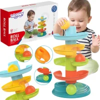 WOOPIE BABY Kulodrom Tor Kulkowy Zestaw Spirala + 3 Kulki - zdjęcie 1