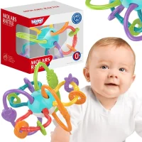 WOOPIE BABY ZABAWKA SENSORYCZNA GRZECHOTKA GRYZAK 2w1 - zdjęcie 1
