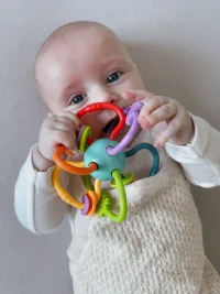 WOOPIE BABY ZABAWKA SENSORYCZNA GRZECHOTKA GRYZAK 2w1 - zdjęcie 2
