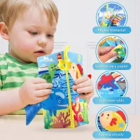 WOOPIE BABY Książeczka z Ogonkami Zwierząt Morskich Materiałowa Szeleszcząca - zdjęcie 2
