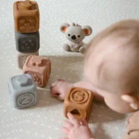 WOOPIE BABY Zestaw Edukacyjna Piramdka Klocki Sensoryczne 2w1 Gryzak Cyferki - zdjęcie 2