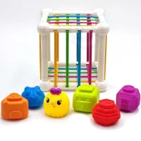WOOPIE BABY Elastyczna Kostka Sensoryczna Sorter dla Dzieci Zwierzątka + Grzechotka 7 el. - zdjęcie 2