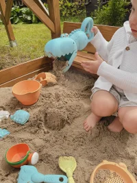 WOOPIE GREEN Krokodyl Łopatka Zbierak do Piasku i Wody Niebieska BIODEGRADOWALNY ORGANICZNY MATERIAŁ - zdjęcie 3