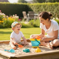 WOOPIE BABY Zestaw Wiaderko Składane z Grabkami Łopatką Foremki Niebieskie - zdjęcie 2