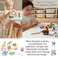 VIGA Drewniana Przeplatanka Klocki Farma do Nawlekania Montessori - zdjęcie 3