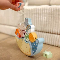 TOOKY TOY Kosmiczny Śpiący Księżyc Balansująca Układanka Drewniana Nawlekanka Montessori Kosmos - zdjęcie 3