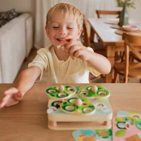 TOOKY TOY Drewniana Gra Zręcznościowa 2w1 Wyciągnij Robaczki dla Dzieci - zdjęcie 4