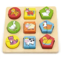 VIGA Puzzle Edukacyjne Drewniane Zwierzęta - zdjęcie 2