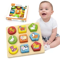 VIGA Puzzle Edukacyjne Drewniane Zwierzęta - zdjęcie 1