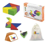 VIGA Tangram Drewniana Gra Logiczna Układanka Certyfikat FSC - zdjęcie 2