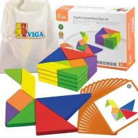 VIGA Tangram Drewniana Gra Logiczna Układanka Certyfikat FSC - zdjęcie 1