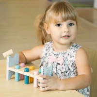 VIGA PolarB Drewniana Ławeczka Przebijanka Wbijanka z Młotkiem - Montessori - zdjęcie 2