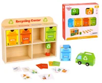 TOOKY TOY Drewniane Centrum Recyklingu Edukacyjny Sorter - zdjęcie 2