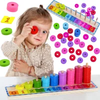 WOOPIE GREEN Układanka Nauka Liczenia i Kolorów Montessori 56 el. - zdjęcie 1