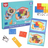 TOOKY TOY Układanka Magnetyczna Montessori Logiczna Puzzle Tetris Arka Noego 26 el. - zdjęcie 1