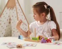 VIGA Układanka Piramidka Roboty + Wzory 8 el. - zdjęcie 3