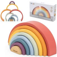 VIGA PolarB Drewniana Tęcza Układanka Klocki Kreatywne Montessori - zdjęcie 1