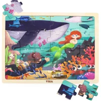 VIGA Drewniane Puzzle Układanka 24 el. Sekrety Morza - zdjęcie 1