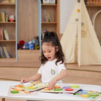 VIGA Drewniane Puzzle Układanka Montessori 2w1 Figurki Warzywa - zdjęcie 2